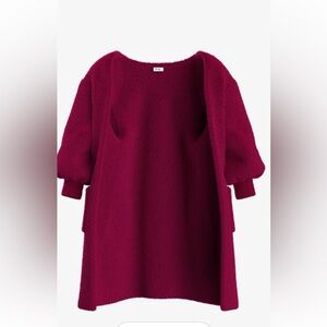 Pleshy  cozy Elegant Burgundy Women's cardigan medium